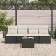 Sonata H Градински Софа Комплект 5 pcs Черен и кремав 55 x 55 x 37 см