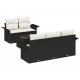 Sonata H Градински Софа Комплект 6 pcs Черен и кремав 55 x 55 x 37 см