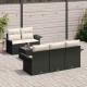 Sonata H Градински Софа Комплект 6 pcs Черен и кремав 55 x 55 x 37 см