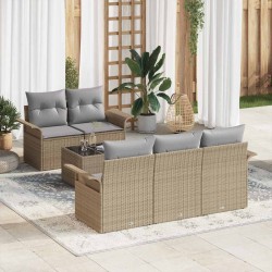 Sonata H Градински Софа Комплект 6 pcs Бежово и сиво 55 x 55 x 37 см - Canapele și bănci de grădină