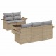 Sonata H Градински Софа Комплект 6 pcs Бежово и сиво 55 x 55 x 37 см