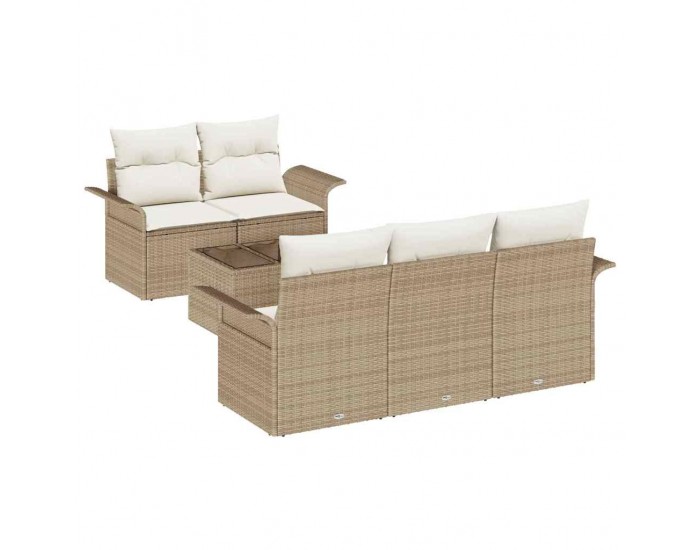 Sonata H Градински Софа Комплект 6 pcs Бежов и кремав 55 x 55 x 37 см
