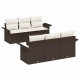Sonata H Градински Софа Комплект 7 pcs Кафяв и Кремав 55 x 55 x 37 см