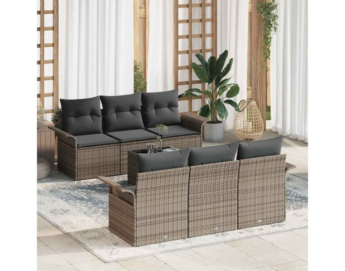 Sonata H Градински Софа Комплект с възглавница 7 pcs Сив 55 x 55 x 37 см
