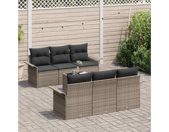 Sonata H Градински Софа Комплект с възглавница 7 pcs Сив 55 x 55 x 37 см