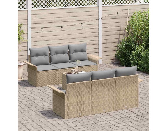 Sonata H Градински Софа Комплект 7 pcs Бежово и сиво 55 x 55 x 37 см