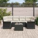 Sonata H Градински Софа Комплект 7 pcs Черен и кремав 55 x 55 x 37 см