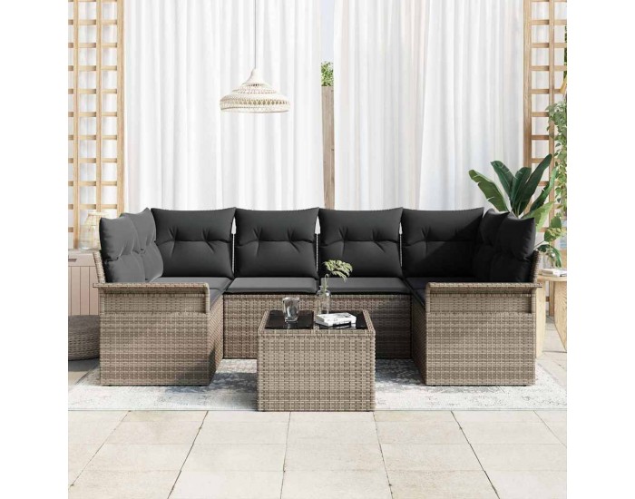 Sonata H Градински Софа Комплект с възглавница 7 pcs Сив 55 x 55 x 37 см