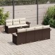 Sonata H Градински Софа Комплект 8 pcs Кафяв и Кремав 55 x 55 x 37 см