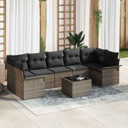 Sonata H Градински Софа Комплект с възглавница 8 pcs Сив 55 x 55 x 37 см - Canapele și bănci de grădină