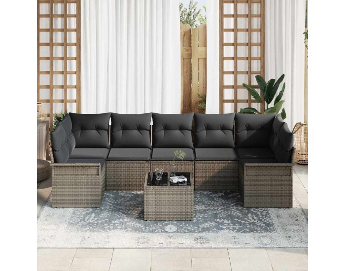 Sonata H Градински Софа Комплект с възглавница 8 pcs Сив 55 x 55 x 37 см