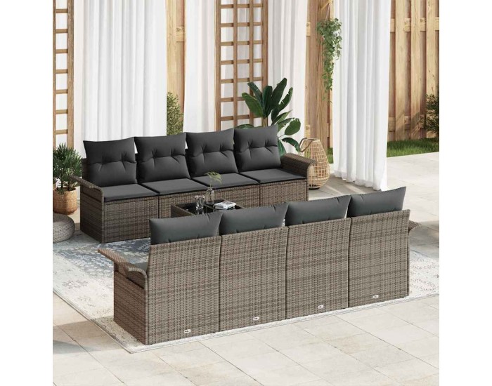 Sonata H Градински Софа Комплект с възглавница 9 pcs Сив 55 x 55 x 37 см