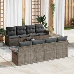 Sonata H Градински Софа Комплект с възглавница 9 pcs Сив 55 x 55 x 37 см - Canapele și bănci de grădină