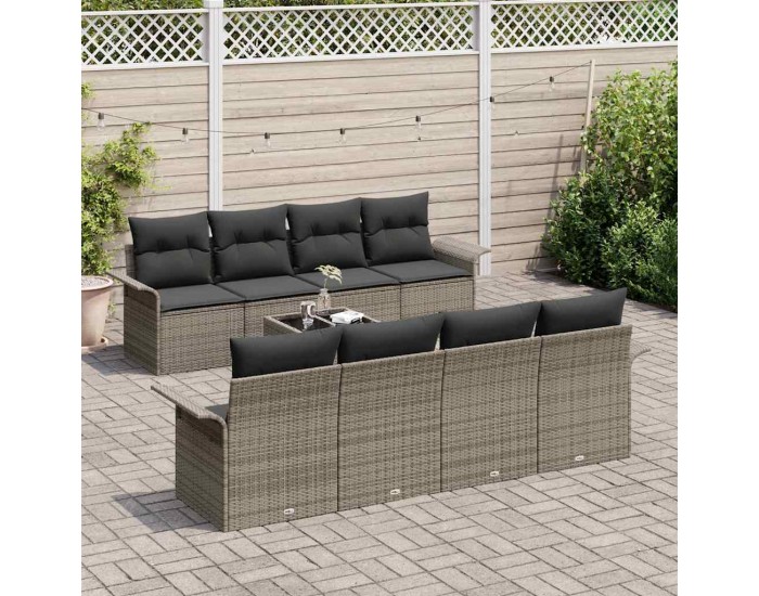 Sonata H Градински Софа Комплект с възглавница 9 pcs Сив 55 x 55 x 37 см