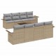 Sonata H Градински Софа Комплект 9 pcs Бежово и сиво 55 x 55 x 37 см