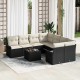 Sonata H Градински Софа Комплект 9 pcs Черен и кремав 55 x 55 x 37 см