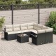 Sonata H Градински Софа Комплект 9 pcs Черен и кремав 55 x 55 x 37 см