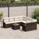 Sonata H Градински Софа Комплект 9 pcs Кафяв и Кремав 55 x 55 x 37 см