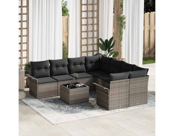 Sonata H Градински Софа Комплект с възглавница 9 pcs Сив 55 x 55 x 37 см
