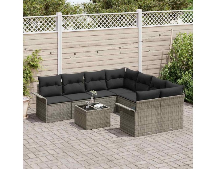 Sonata H Градински Софа Комплект с възглавница 9 pcs Сив 55 x 55 x 37 см