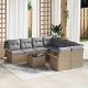 Sonata H Градински Софа Комплект 9 pcs Бежово и сиво 55 x 55 x 37 см