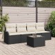 Sonata H Градински Софа Комплект 5 pcs Черен и кремав 55 x 55 x 37 см