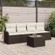 Sonata H Градински Софа Комплект 5 pcs Кафяв и Кремав 55 x 55 x 37 см