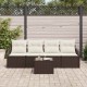 Sonata H Градински Софа Комплект 5 pcs Кафяв и Кремав 55 x 55 x 37 см