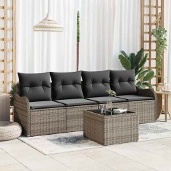 Sonata H Градински Софа Комплект с възглавница 5 pcs Сив 55 x 55 x 37 см - Canapele și bănci de grădină
