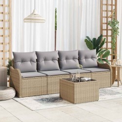 Sonata H Градински Софа Комплект 5 pcs Бежово и сиво 55 x 55 x 37 см - Canapele și bănci de grădină
