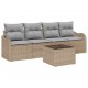 Sonata H Градински Софа Комплект 5 pcs Бежово и сиво 55 x 55 x 37 см