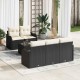 Sonata H Градински Софа Комплект 6 pcs Черен и кремав 55 x 55 x 37 см