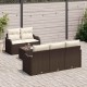 Sonata H Градински Софа Комплект 6 pcs Кафяв и Кремав 55 x 55 x 37 см