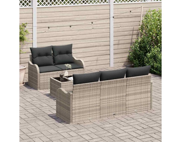 Sonata H Градински Софа Комплект 6 pcs Светло сиво и тъмно сиво