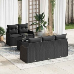 Sonata H Градински Софа Комплект 6 pcs Черно 55 x 55 x 37 см - Canapele și bănci de grădină