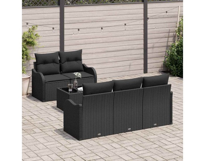 Sonata H Градински Софа Комплект 6 pcs Черно 55 x 55 x 37 см
