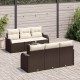 Sonata H Градински Софа Комплект 7 pcs Кафяв и Кремав 55 x 55 x 37 см