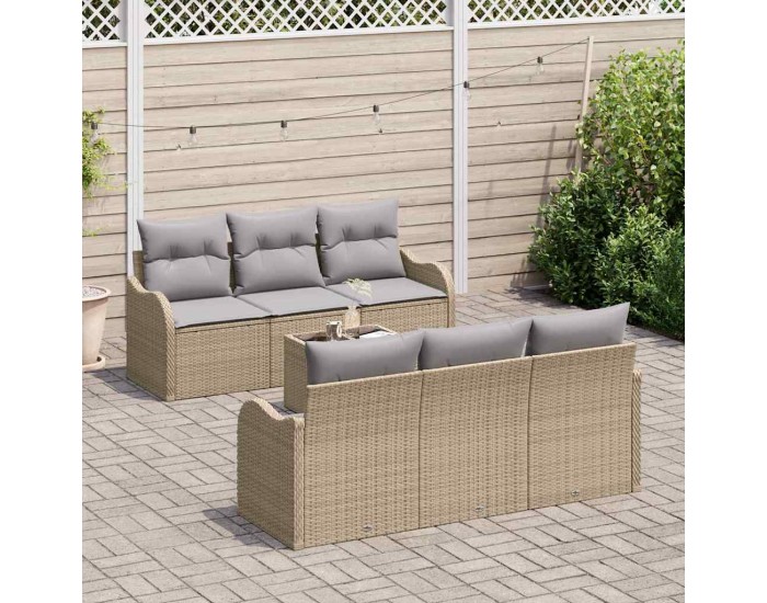 Sonata H Градински Софа Комплект 7 pcs Бежово и сиво 55 x 55 x 37 см