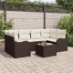 Sonata H Градински Софа Комплект 7 pcs Кафяв и Кремав 55 x 55 x 37 см