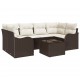 Sonata H Градински Софа Комплект 7 pcs Кафяв и Кремав 55 x 55 x 37 см