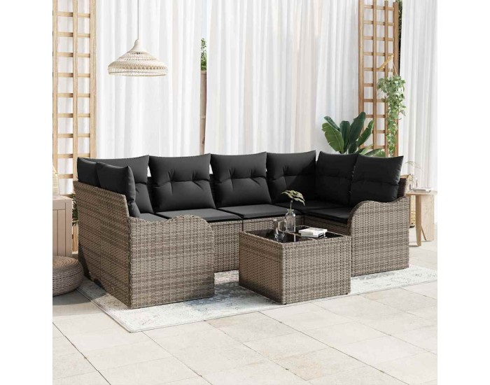 Sonata H Градински Софа Комплект с възглавница 7 pcs Сив 55 x 55 x 37 см