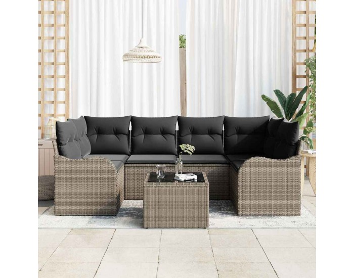 Sonata H Градински Софа Комплект с възглавница 7 pcs Сив 55 x 55 x 37 см