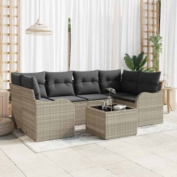 Sonata H Градински Софа Комплект 7 pcs Светло сиво и тъмно сиво - Canapele și bănci de grădină