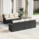 Sonata H Градински Софа Комплект 8 pcs Черен и кремав 55 x 55 x 37 см