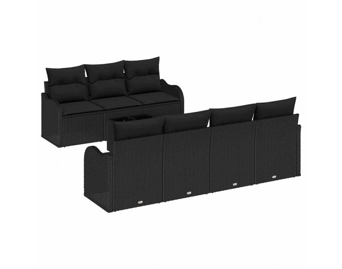 Sonata H Градински Софа Комплект 8 pcs Черно 55 x 55 x 37 см