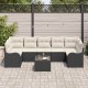 Sonata H Градински Софа Комплект 8 pcs Черен и кремав 55 x 55 x 37 см