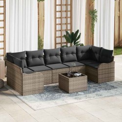 Sonata H Градински Софа Комплект с възглавница 8 pcs Сив 55 x 55 x 37 см - Canapele și bănci de grădină