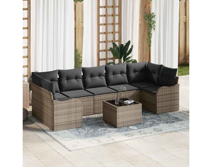 Sonata H Градински Софа Комплект с възглавница 8 pcs Сив 55 x 55 x 37 см