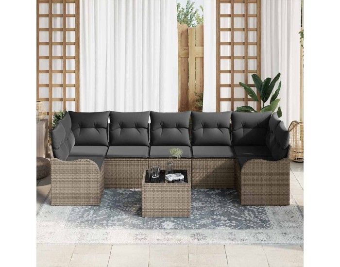 Sonata H Градински Софа Комплект с възглавница 8 pcs Сив 55 x 55 x 37 см