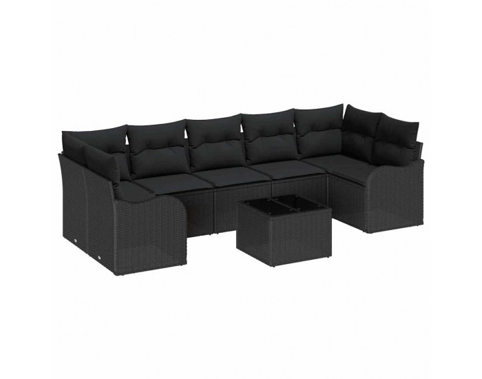 Sonata H Градински Софа Комплект 8 pcs Черно 55 x 55 x 37 см